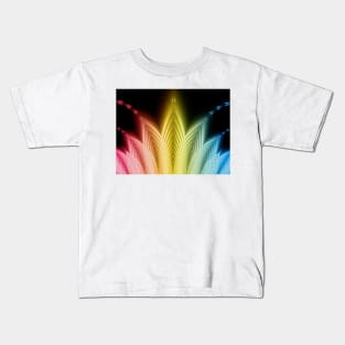 Rainbow Coloured Fan Pattern Kids T-Shirt